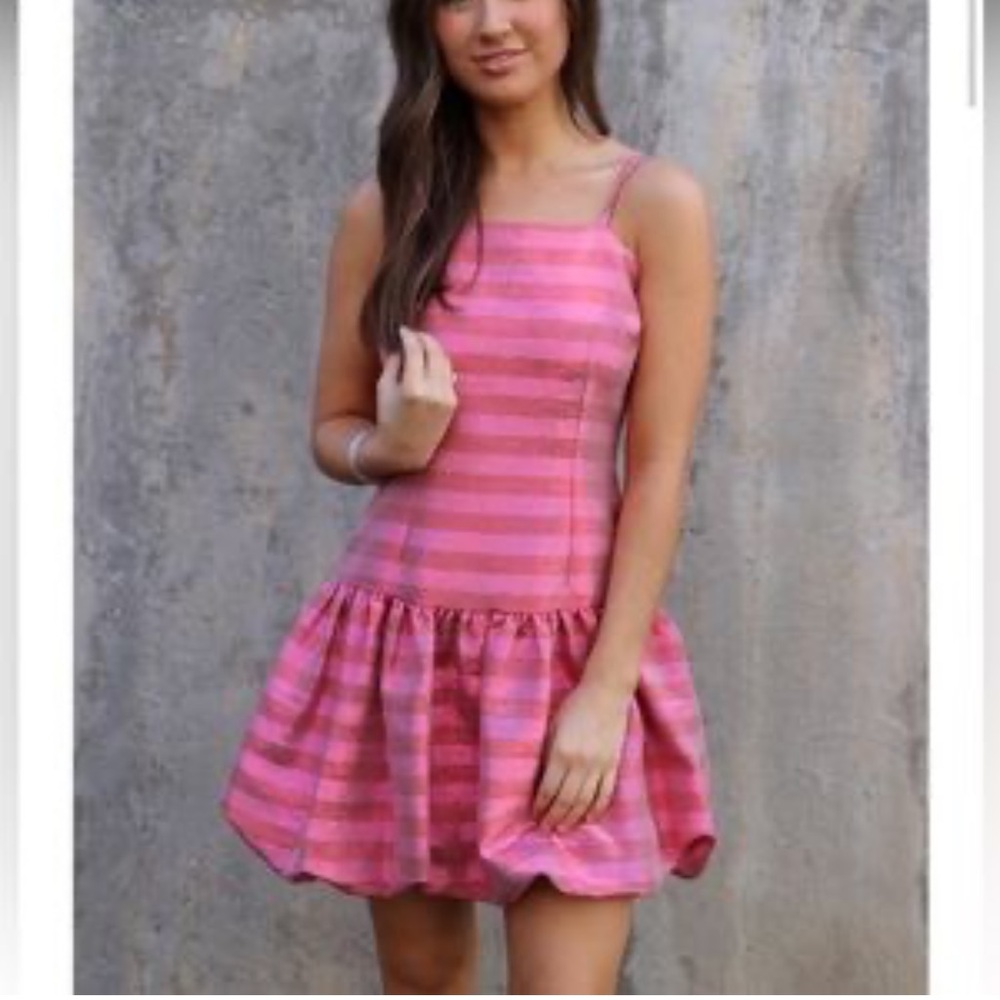 Corey Lynn Calter Vibrant Pink Bubble Mini Dress - Picture 5 of 6